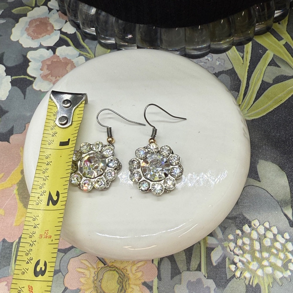 Adorned Crown Jewelry assemblage rhinestone dangle earrings