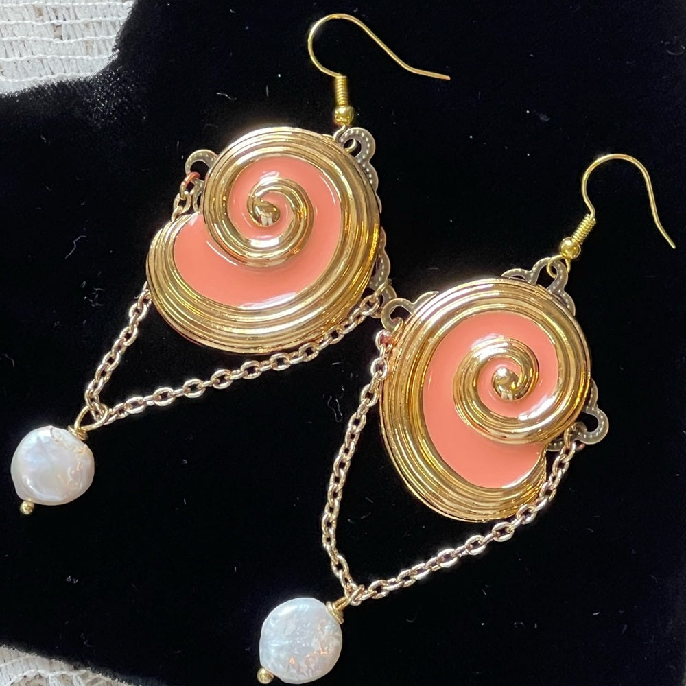 Adorned Crown Assemblage beaches & butterflies nautilus shell earrings