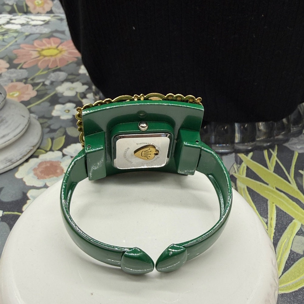 Adorned Crown Jewelry vintage mother of pearl painted watch bangle