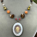 Adorned Crown Artisan Assemblage “autumn splendor” shell gemstone necklace