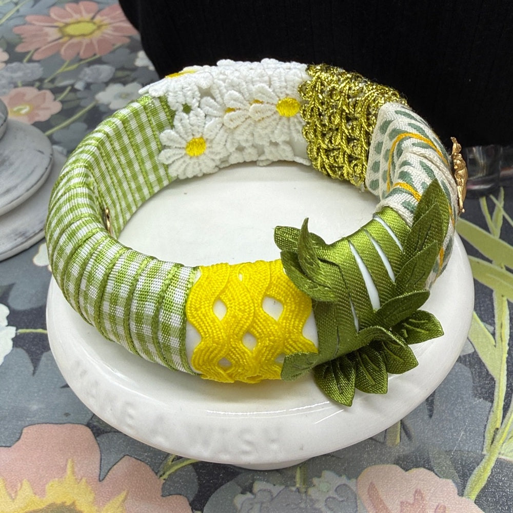 Adorned Crown Jewelry spring fling bee bangle bracelet green yellow