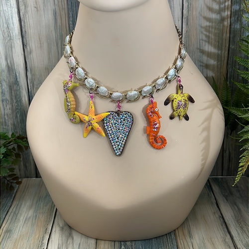 Adorned Crown Artisan Assemblage aquarium collection sea creatures necklace