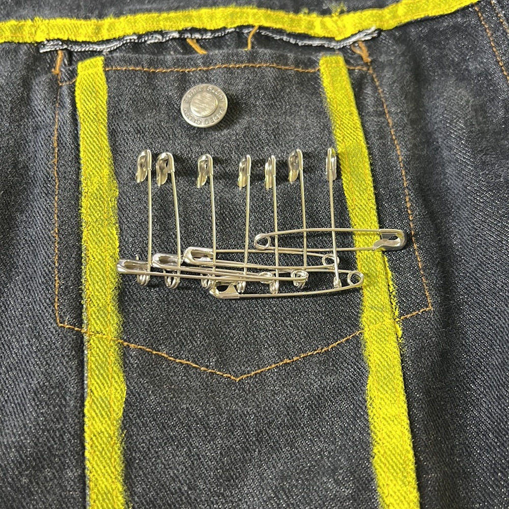 Adorned Crown Textile denim jacket embroidered custom be yourself altered XL