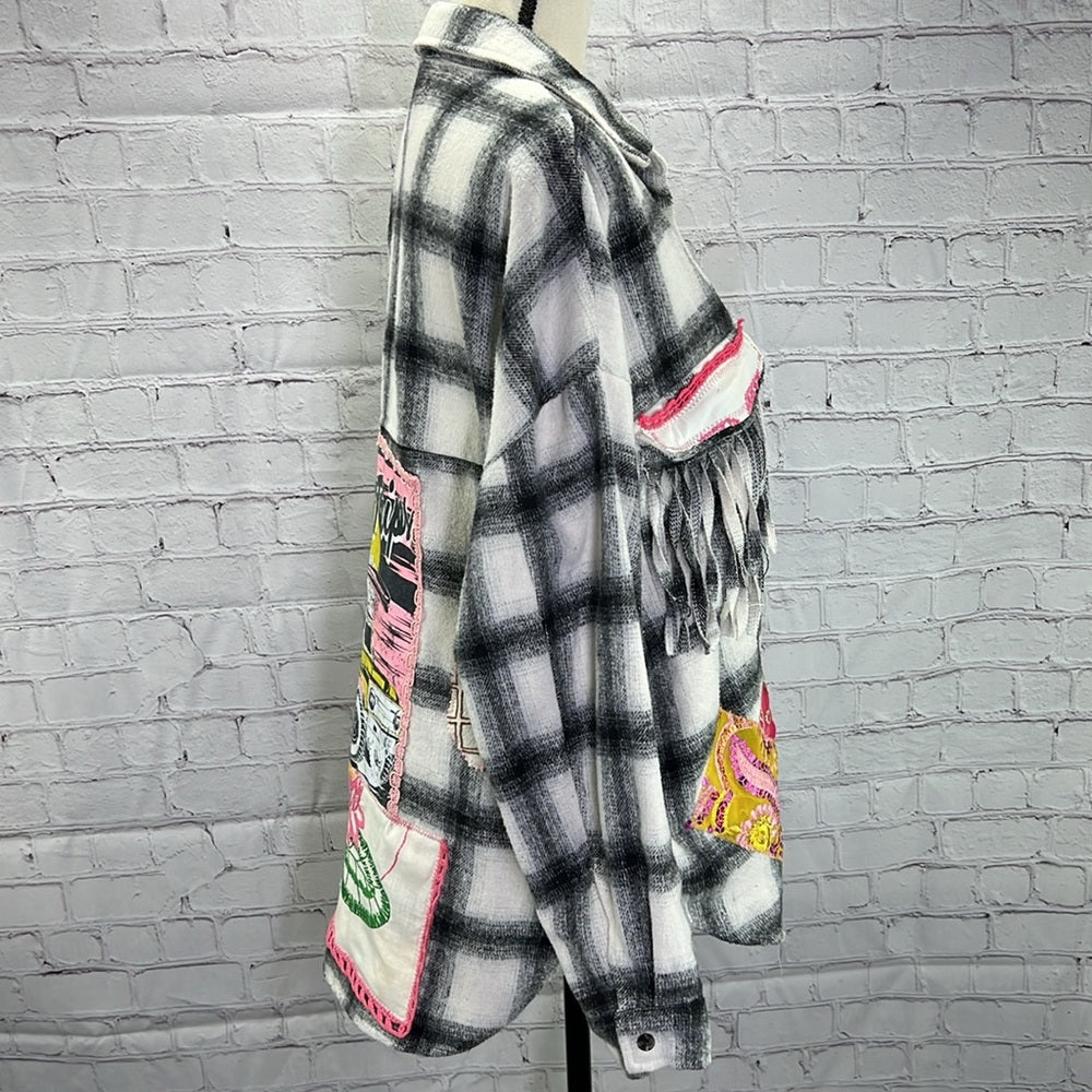 Adorned Crown Textiles Assemblage Road Trips Flannel size medium NWT