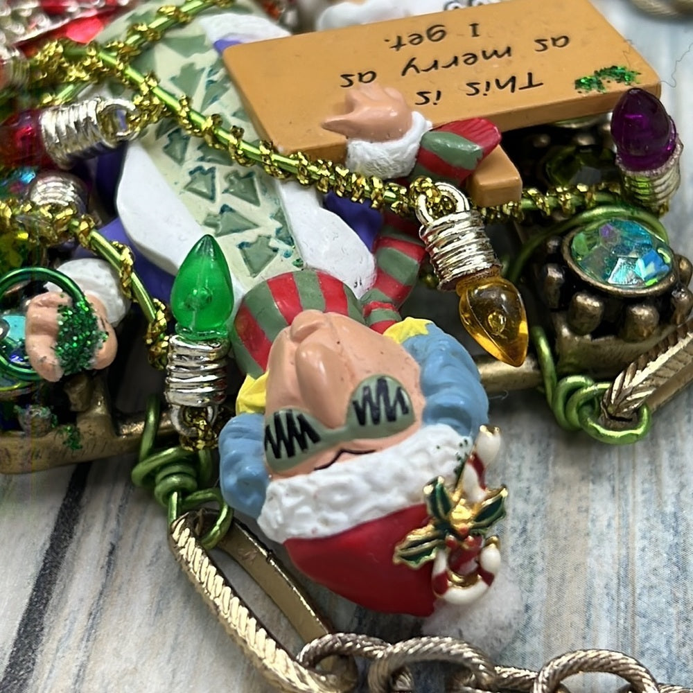 Adorned Crown Artisan Assemblage Merry Maxine Christmas statements necklace
