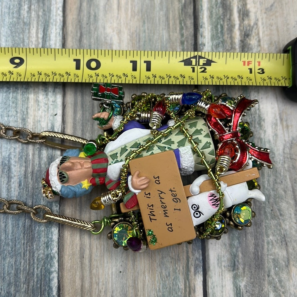 Adorned Crown Artisan Assemblage Merry Maxine Christmas statements necklace