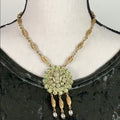 Adorned Crown artisan assemblage enamel daisy cluster necklace
