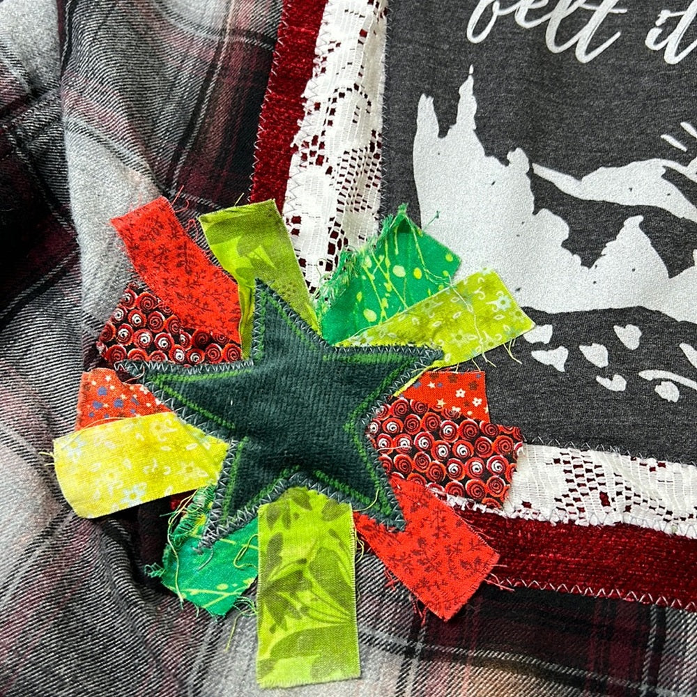 Adorned Crown Textile altered custom flannel the soul felt it’s worth shirt