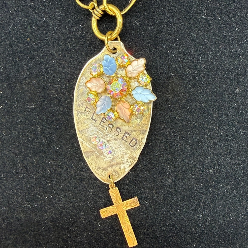 Adorned Crown Jewelry assemblage blessed spoon pendant necklace