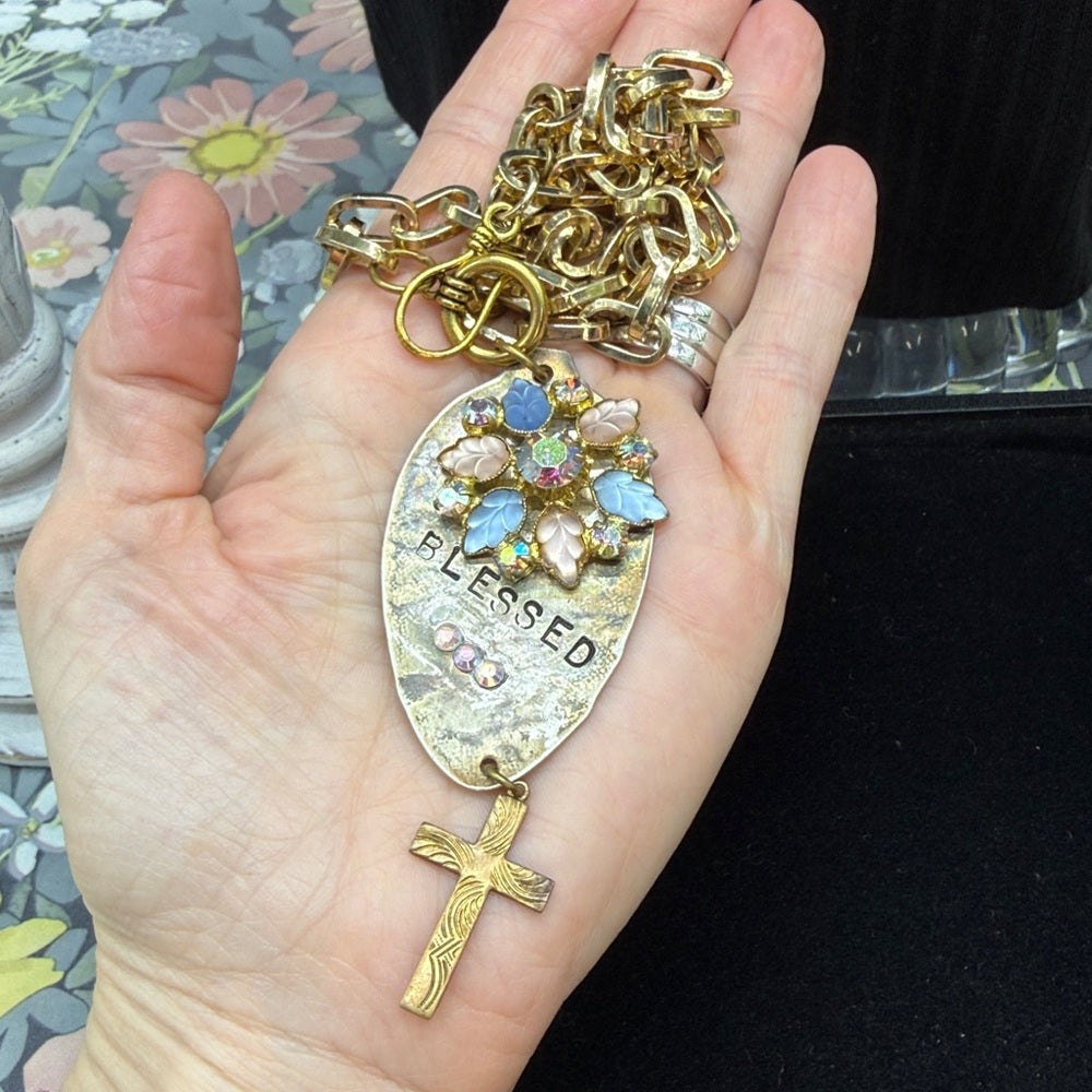 Adorned Crown Jewelry assemblage blessed spoon pendant necklace
