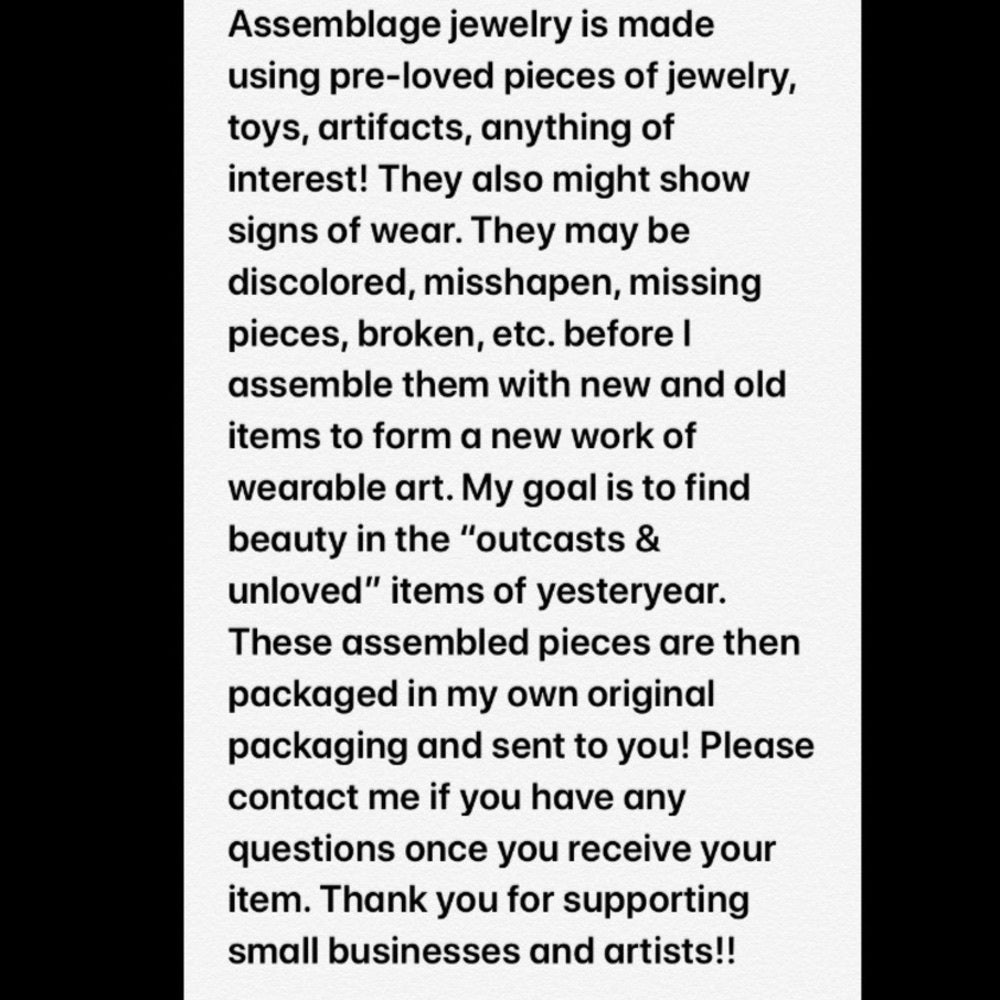 Adorned Crown Jewelry Assemblage rhinestone butterfly gold filigree necklace